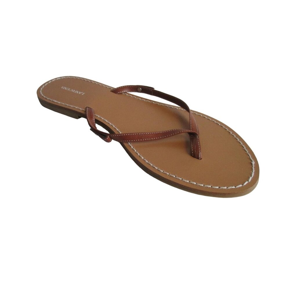 SAC*Lands End Tan Brown Thong Flip Flop Flats - Size 7B
